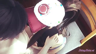 Pokemon Hentai - Hilda Blowjob and boobjob &lpar;Uncensored&rpar; - Japanese Asian Manga anime entertainment porn